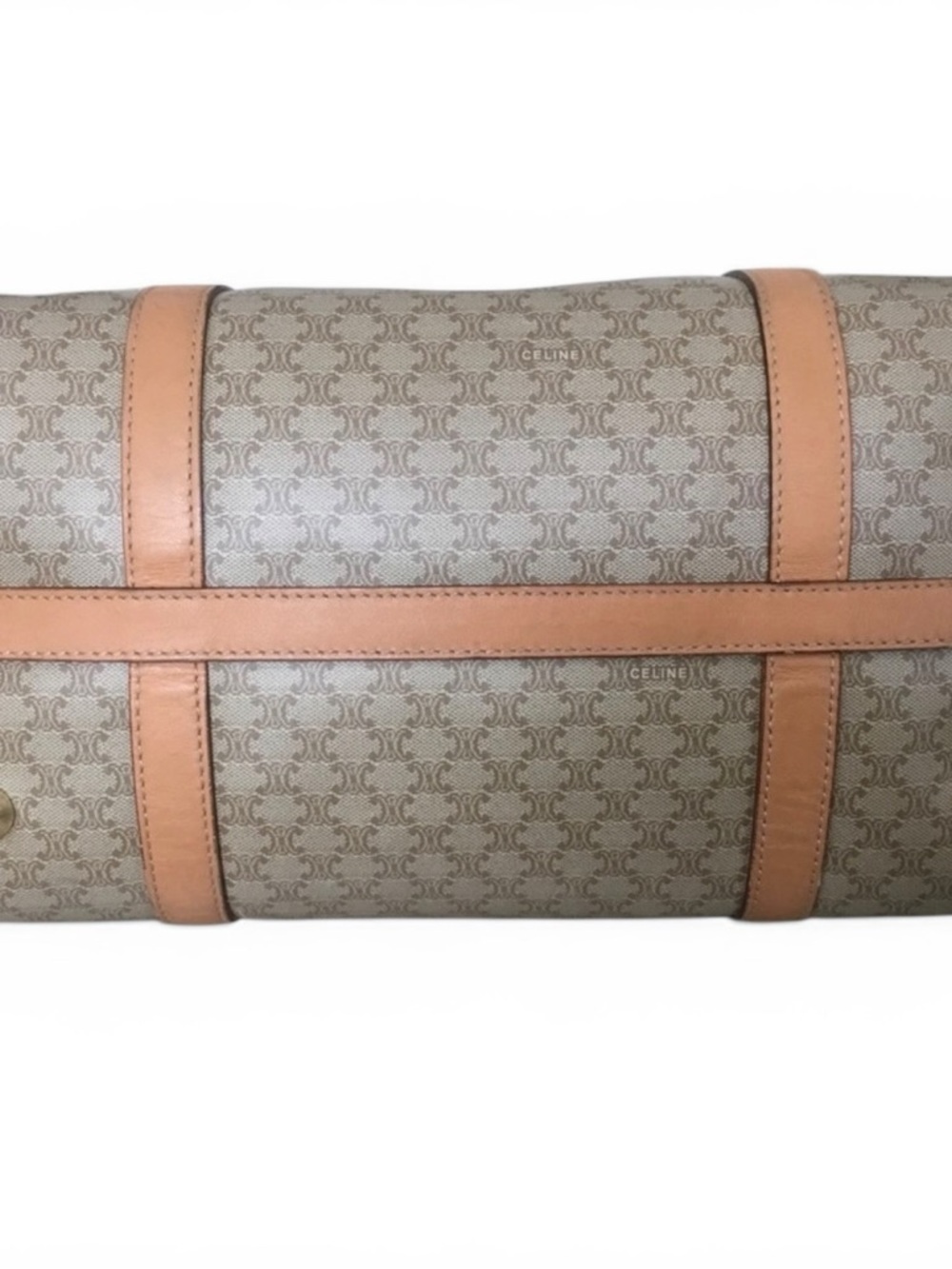 Auth Celine vintage Beige macadam classic coated canvas large boston bag - Picture 5 of 6